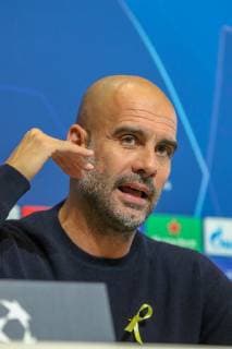 Manchester City press conference PK Pressekonferenz Manager of Manchester City, Pep Guardiola during the Manchester City press conference at the Etihad Stadium, Manchester Content Not Available For UK Newspapers Copyright: xStevexMcCormickx FIL-12509-0016