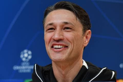 Niko KOVAC coach Bayern Muenchen laughing laughing laughing optimistic good-humoured single picture cut single motif portrait portrait press conference FC Bayern Muenchen before the Champions League match against AEK Athens football on 06 11 2018