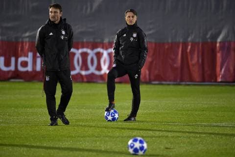 v re Niko KOVAC Trainer Bayern Muenchen Robert KOVAC Co Trainer FC Bayern Muenchen Final training FC Bayern Muenchen before the Champions League match against AEK Athens Training area at Saebener Strasse Soccer on 06 11 2018