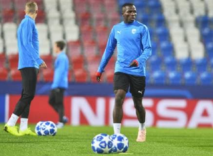 Soccer player of Viktoria UBONG EKPAI in action during the training session prior to 4th round Football Champions League group G match: Viktoria Plzen vs Real Madrid in Pilsen, Czech Republic, November 6, 2018. (CTKxPhoto MiroslavxChaloupka) CTKPhotoP201811060855101  cha08