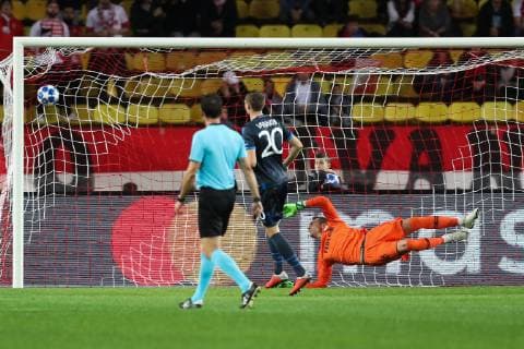 Club s Hans Vanaken scores a goal during a game between AS Monaco and Belgian soccer team Club Brugge KV in the Principality of Monaco, Tuesday 06 November 2018, on day four of the UEFA Champions League, in group A. BRUNOxFAHY  x05462684x