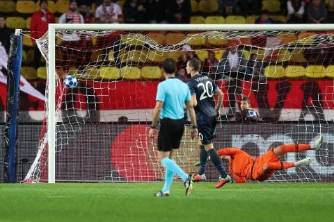 Club s Hans Vanaken scores a goal during a game between AS Monaco and Belgian soccer team Club Brugge KV in the Principality of Monaco, Tuesday 06 November 2018, on day four of the UEFA Champions League, in group A. BRUNOxFAHY  x05462685x