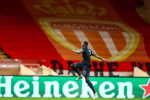 Club s Wesley Moraes celebrates after scoring during a game between AS Monaco and Belgian soccer team Club Brugge KV in the Principality of Monaco, Tuesday 06 November 2018, on day four of the UEFA Champions League, in group A. BRUNOxFAHY  x05462704x
