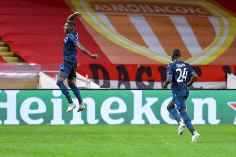Sport Bilder des Tages Fußball, CL, AS Monaco - FC Brügge Joie Club Bruges - Wesley (Club Bruges) - Stefano Denswil (Club Bruges) FOOTBALL : AS Monaco vs Club Bruges - Ligue des Champions - Monaco - 06 11 2018 NorbertScanella Panoramic 
