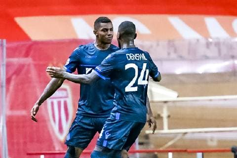 Fußball, CL, AS Monaco - FC Brügge Joie Club Bruges - Wesley (Club Bruges) - Stefano Denswil (Club Bruges) FOOTBALL : AS Monaco vs Club Bruges - Ligue des Champions - Monaco - 06 11 2018 NorbertScanella Panoramic 