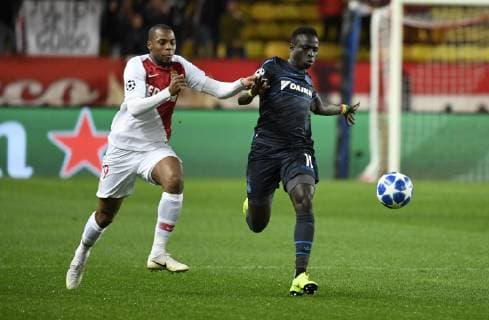 Fußball, CL, AS Monaco - FC Brügge Djibril Sidibe defender of Monaco and Krepin Diatta forward of Club Brugge FOOTBALL : AS Monaco vs Club Bruges Ligue des Champions - Monaco - 06 11 2018 PhotoNews Panoramic  775218872