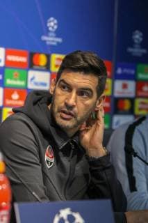 Shakhtar Donetsk press conference PK Pressekonferenz Nuno Campos, manger of Shakhtar Donetsk during a press conference at the Etihad Stadium, Manchester Content Not Available For UK Newspapers Copyright: xStevexMcCormickx FIL-12510-0001