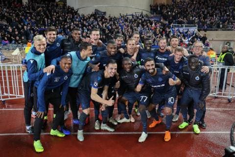 Fußball, CL, AS Monaco - FC Brügge Club s players celebrate after a game between AS Monaco and Belgian soccer team Club Brugge KV in the Principality of Monaco, Tuesday 06 November 2018, on day four of the UEFA Champions League, in group A. BRUNOxFAHY  x05462858x