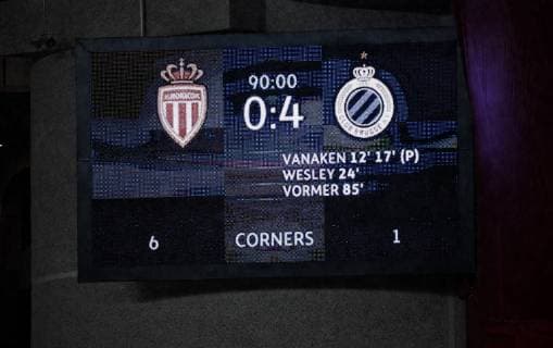 Sport Bilder des Tages Fußball, CL, AS Monaco - FC Brügge scoreboard FOOTBALL : AS Monaco vs Club Bruges Ligue des Champions - Monaco - 06 11 2018 PhotoNews Panoramic  775218872
