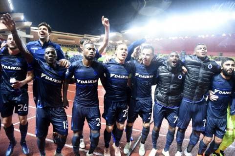 Fußball, CL, AS Monaco - FC Brügge celebration Club Brugge Joie FOOTBALL : AS Monaco vs Club Bruges Ligue des Champions - Monaco - 06 11 2018 PhotoNews Panoramic  775218872