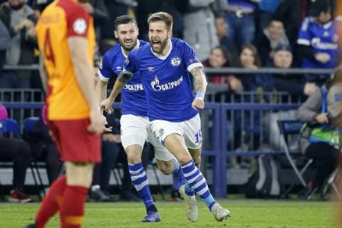 GELSENKIRCHEN, 06-11-2018, Veltins Arena, season 2018 2019, Champions League, Schalke 04 player Guido Burgstaller celebrating the 1-0 during the match Schalke 04 - Galatasaray. Schalke - Galatasaray  x2601626x