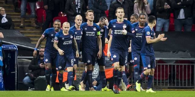 LONDON, Tottenham Hotspur FC - PSV, football, Champions League, season 2018-2019, 06-11-2018, Wembley Stadium, PSV player Luuk de Jong (M) has scored 0-1 Tottenham Hotspur - PSV  x2601705x