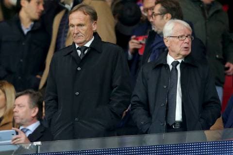 Managing Director Hans Joachim Watzke Borussia Dortmund Reinhard Rauball Atletico Madrid vs. Borussia Dortmund Football Champions League Group Phase 06 11 2018 Atletico Madrid vs. Borussia Dortmund Football Champions League Group Phase 06 11 2018 Madrid Copyright: xLanger Eibner-Pressefotox EP_HLR