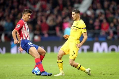 Rodri Atletico Madrid 14 Achraf Hakimi Borussia Dortmund 5 Atletico Madrid vs. Borussia Dortmund Football Champions League Group Phase 06 11 2018 Atletico Madrid vs. Borussia Dortmund Football Champions League Group Phase 06 11 2018 Madrid Copyright: xLanger Eibner-Pressefotox EP_HLR