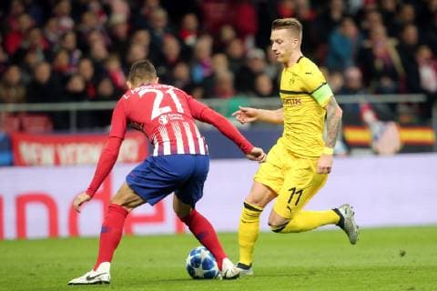Lucas Hernandez Atletico Madrid 21 Marco Reus Borussia Dortmund 11 Atletico Madrid vs. Borussia Dortmund Football Champions League Group Phase 06 11 2018 Atletico Madrid vs. Borussia Dortmund Football Champions League Group Phase 06 11 2018 Madrid Copyright: xLanger Eibner-Pressefotox EP_HLR