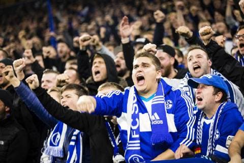 Gelsenkirchen 06 11 2018 Schalke fans fire at FC Schalke 04 Galatasaray Istanbul