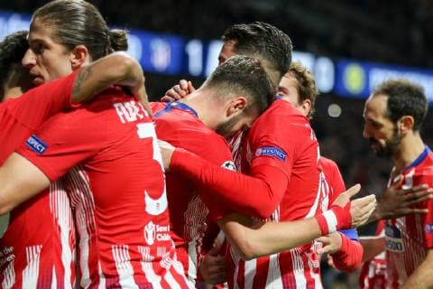 November 6, 2018 - Madrid, MADRID, SPAIN - Saul of Atletico de Madrid celebrates the goal during the UEFA Champions League football match between Atletico de Madrid and Borussia Dormund on November 06th, 2018 at Estadio Wanda Metropolitano in Madrid, Spain. Soccer: Champions League - At. Madrid v Borussia Dormund - ZUMAa181 20181106_zaa_a181_351 Copyright: xAFP7x
