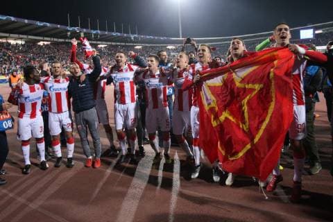 PLAYERS of Crvena zvezda during UEFA Champions league match against Liverpool at Rajko Mitic stadium, Beograd 06.11.2018 MarkoxMetlas 