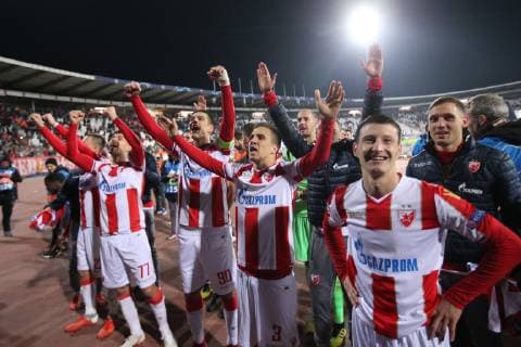 SLAVOLJUB SRNIC , BRANKO JOVICIC of Crvena zvezda during UEFA Champions league match against Liverpool at Rajko Mitic stadium, Beograd 06.11.2018 MarkoxMetlas 