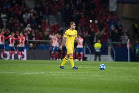 Football Champions League Group Phase 4 Matchday Atletico Madrid Borussia Dortmund on 06 11 2018 at Wanda Metropolitano in Madrid Paco Alcacer Dortmund DFL Regulations prohibit any use of photographs as image sequences and or quasi video xMNx