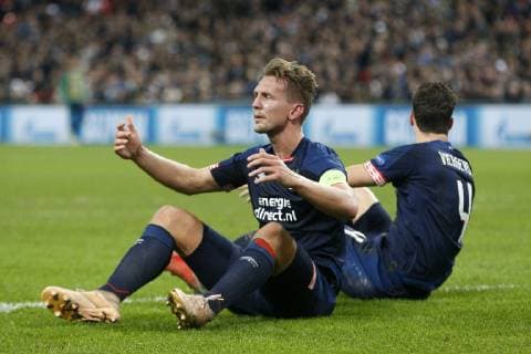 Sport Bilder des Tages (L-R), Luuk de Jong of PSV, Nick Viergever of PSV during the UEFA Champions League group C match between Tottenham Hotspur FC and PSV Eindhoven at the Wembley stadium on November 06, 2018 in London, England UEFA Champions League 2018 2019 xVIxVIxImagesx xJeroenxPutmansxIVx 12696343