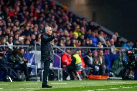 November 6, 2018 - Madrid, MADRID, SPAIN - Lucien Favre of Borussia during the UEFA Champions League football match between Atletico de Madrid and Borussia Dormund on November 06th, 2018 at Estadio Wanda Metropolitano in Madrid, Spain. Soccer: Champions League - At. Madrid v Borussia Dormund - ZUMAa181 20181106_zaa_a181_363 Copyright: xAFP7x