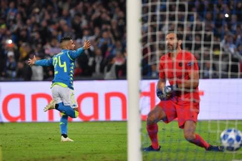 Fußball, CL, SSC Neapel - Paris St. Germain Photo Cafaro LaPresse November 6, 2018 Naples, Italy soccer SSC Napoli vs Paris Saint-Germain - UEFA Champions League 2018 19 season Group C matchday 4 - San Paolo stadium. In the pic: Lorenzo Insigne (SSC Napoli) celebrates after scoring the 1-1 goal.  Copyright: xCafaro LaPressex