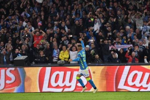 Fußball, CL, SSC Neapel - Paris St. Germain Photo Cafaro LaPresse November 6, 2018 Naples, Italy soccer SSC Napoli vs Paris Saint-Germain - UEFA Champions League 2018 19 season Group C matchday 4 - San Paolo stadium. In the pic: Lorenzo Insigne (SSC Napoli) celebrates after scoring the 1-1 goal.  Copyright: xCafaro LaPressex