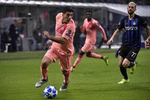 Photo LaPresse Marco Alpozzi November 06, 2018 Milano (Italy) soccer Inter FC vs FC Barcellona - Champions League group stage - Group b - Giuseppe Meazza Stadium In the pic:Luis Suarez FC Barcelona Barca ;  Copyright: xMarcoxAlpozzi LaPresse LaPresse x