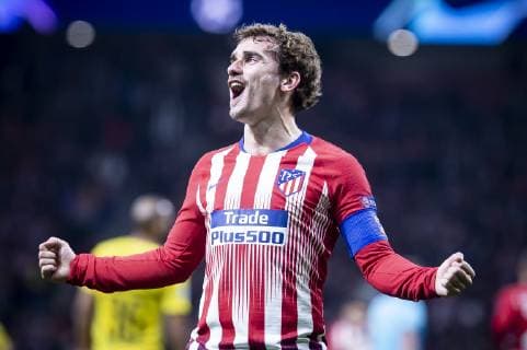 Atletico de Madrid Antoine Griezmann celebrating a goal during group stage of UEFA Champions League match between Atletico de Madrid and Borussia Dortmund at Wanda Metropolitano in Madrid, Spain.November 06, 2018.  (5558051)
