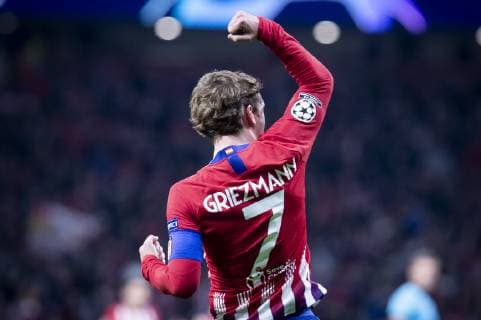 Atletico de Madrid Antoine Griezmann celebrating a goal during group stage of UEFA Champions League match between Atletico de Madrid and Borussia Dortmund at Wanda Metropolitano in Madrid, Spain.November 06, 2018.  (5564052)