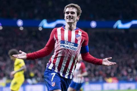 Atletico de Madrid Antoine Griezmann celebrating a goal during group stage of UEFA Champions League match between Atletico de Madrid and Borussia Dortmund at Wanda Metropolitano in Madrid, Spain.November 06, 2018.  (5496043)