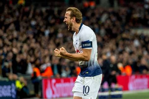 Harry Kane of Tottenham Hotspur celebrates scoring the winning goal the winning goal during the UEFA Champions League Group Stage match between Tottenham Hotspur and PSV Eindhoven at Wembley Stadium, London, England on 6 November 2018. Copyright: xSalvioxCalabresex 21810015