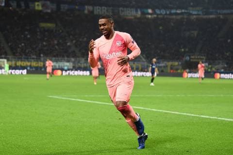 Fußball, CL, Inter Mailand - FC Barcelona Mg Milano 06 11 2018 - Champions League Inter-Barcellona foto Matteo Gribaudi Image nella foto: esultanza gol Malcom 