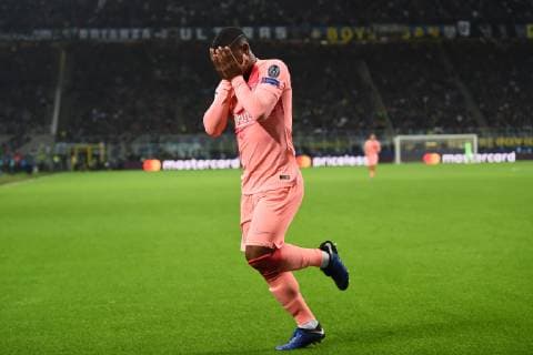 Fußball, CL, Inter Mailand - FC Barcelona Mg Milano 06 11 2018 - Champions League Inter-Barcellona foto Matteo Gribaudi Image nella foto: esultanza gol Malcom 