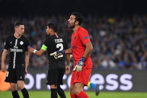 Fußball, CL, SSC Neapel - Paris St. Germain Photo Cafaro LaPresse November 6, 2018 Naples, Italy soccer SSC Napoli vs Paris Saint-Germain - UEFA Champions League 2018 19 season Group C matchday 4 - San Paolo stadium. In the pic: Gianluigi Buffon (Paris Saint-Germain).  Copyright: xCafaro LaPressex