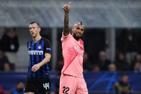 Fußball, CL, Inter Mailand - FC Barcelona Arturo Vidal of Barcelona reacts during the Uefa Champions League 2018 2019 Group B football match between Internazionale and Barcelona in San Siro stadium, Milano, November, 06, 2018 Foto Andrea Staccioli Insidefoto andreaxstaccioli