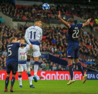 Tottenham Hotspur v PSV Eindhoven UEFA Champions League Erik Lamela of Tottenham Hotspur and Denzel Dumfries of PSV Eindhoven during the UEFA Champions League match at Wembley Stadium, London Content Not Available For UK Newspapers Copyright: xStevexO Sullivanx FIL-12503-0053