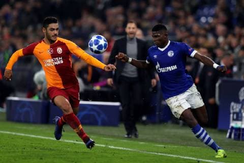 Ozan Kabak Galatasaray Istanbul and Breel Donald Embolo FC Schalke 04 at the Champions League match season 2018 19 FC Schalke 04 Galatasaray Istanbul Copyright Thomas Pakusch Copyright: Thomas Pakusch
