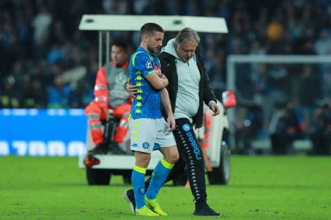 Infortunio di Dries Mertens Napoli injury Napoli 06-11-2018 Stadio San Paolo Football Calcio UEFA Champions League 2018 2019 Group C Napoli - Paris Saint Germain Foto Cesare Purini Insidefoto cesarexpurini