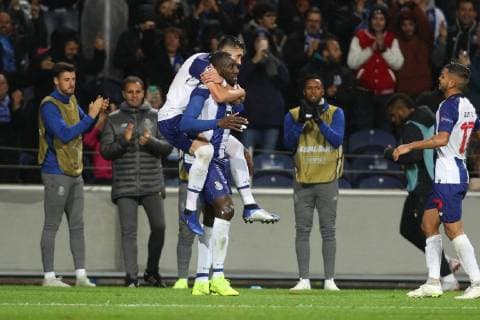 November 6, 2018 - Porto, Porto, Portugal - Porto s Malian forward Moussa Marega celebrates after scoring a goal during the UEFA Champions League, match between FC Porto and FC Lokomotiv Moscow, at Dragao Stadium in Porto on November 6, 2018 in Porto, Portugal. FC Porto v FC Lokomotiv Moscow - UEFA Champions League Group D  - ZUMAn230 20181106_zaa_n230_437 Copyright: xDpix