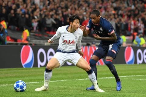 Tottenham Hotspur v PSV Eindhoven UEFA Champions League Son Heung-Min of Tottenham Hotspur and Pablo Rosario of PSV Eindhoven during the UEFA Champions League match at Wembley Stadium, London Content Not Available For UK Newspapers Copyright: xMartynxHaworthx FIL-12502-0055