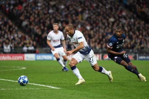 Tottenham Hotspur v PSV Eindhoven UEFA Champions League Lucas Moura of Tottenham Hotspur during the UEFA Champions League match at Wembley Stadium, London Content Not Available For UK Newspapers Copyright: xMartynxHaworthx FIL-12502-0079