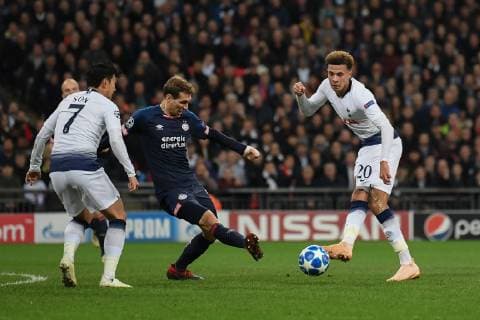 Tottenham Hotspur v PSV Eindhoven UEFA Champions League Dele Alli of Tottenham Hotspur during the UEFA Champions League match at Wembley Stadium, London Content Not Available For UK Newspapers Copyright: xMartynxHaworthx FIL-12502-0080
