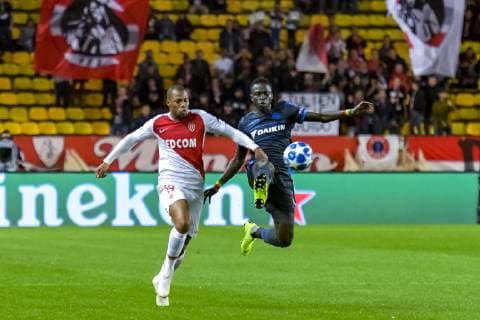 Djibril Sidibe (AS Monaco) -Krepin Diatta (Club Bruges) FOOTBALL : AS Monaco vs Club Bruges - Ligue des Champions - Monaco - 06 11 2018 NorbertScanella Panoramic 