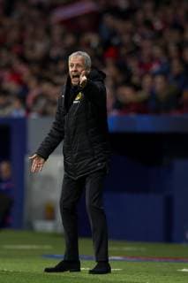 November 6, 2018 - Madrid, Spain - Lucien Favre of Borussia Dortmund gives instructions during the Group A match of the UEFA Champions League between AtleticoLucien Favre of Borussia Dortmund Madrid and Borussia Dortmund at Wanda Metropolitano Stadium, Madrid on November 07 of 2018. Club Atletico de Madrid v Borussia Dortmund - UEFA Champions League  - ZUMAn230 20181106_zaa_n230_525 Copyright: xJosexBretonx