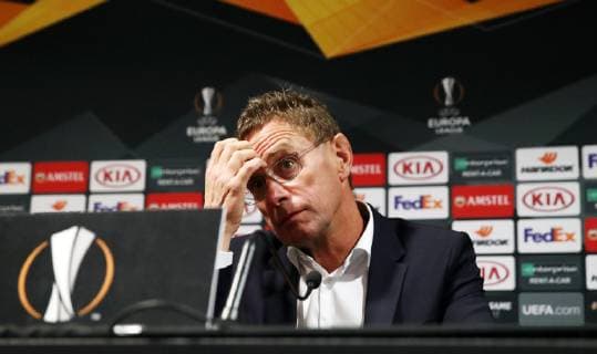 RB Leipzig PK Football Euro League Glasgow 07 11 2018 Celtic Park Football UEFA Europa League PK the day before the match Celtic FC Glasgow SCO vs RB Leipzig GER In the picture Ralf Rangnick RB Leipzig Head coach and sports director