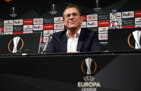 RB Leipzig PK Football Euro League Glasgow 07 11 2018 Celtic Park Football UEFA Europa League PK the day before the match Celtic FC Glasgow SCO vs RB Leipzig GER In the picture Ralf Rangnick RB Leipzig Head coach and sports director