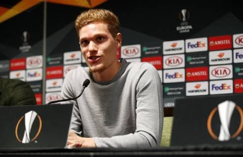 RB Leipzig PK Football Euro League Glasgow 07 11 2018 Celtic Park Football UEFA Europa League PK on the day before the match Celtic FC Glasgow SCO vs RB Leipzig GER In the picture Marcel Halstenberg Player RB Leipzig