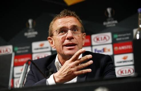 RB Leipzig PK Football Euro League Glasgow 07 11 2018 Celtic Park Football UEFA Europa League PK the day before the match Celtic FC Glasgow SCO vs RB Leipzig GER In the picture Ralf Rangnick RB Leipzig Head coach and sports director